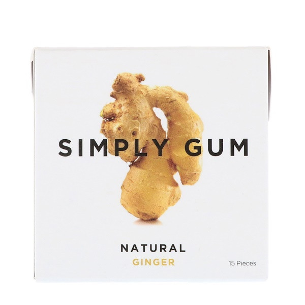 3 PACK OF Simply Gum, Gum, Natural Ginger, 15 Pieces