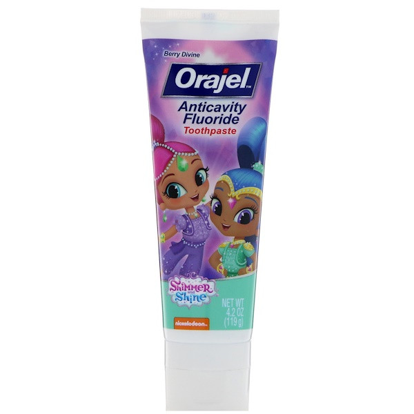 3 PACK of Orajel, Shimmer & Shine Anticavity Fluoride Toothpaste, Berry Divine, 4.2 oz (119 g)