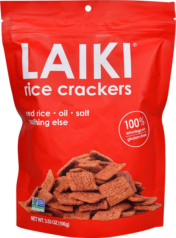 3 PACK of Laiki Rice Crackers Red Rice -- 3.53 oz