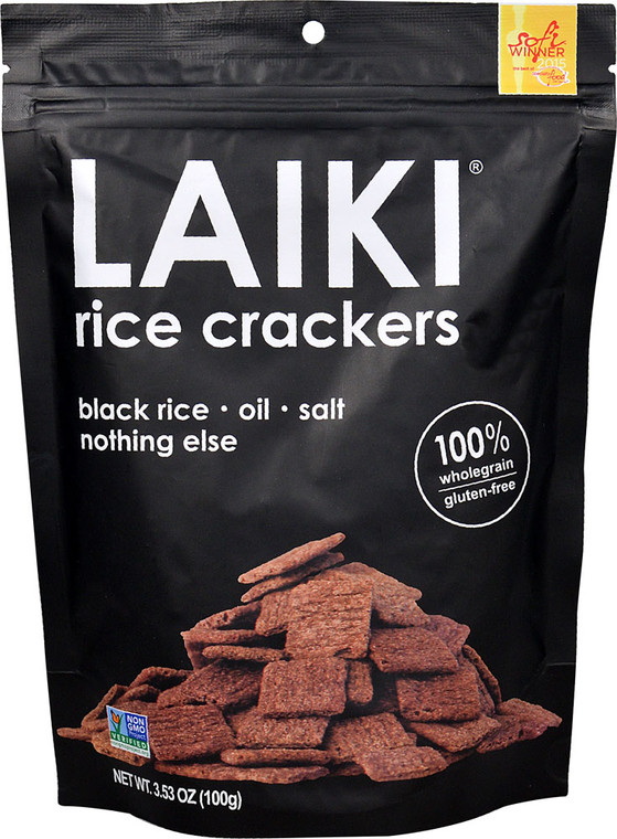 3 PACK of Laiki Rice Crackers Black Rice -- 3.53 oz