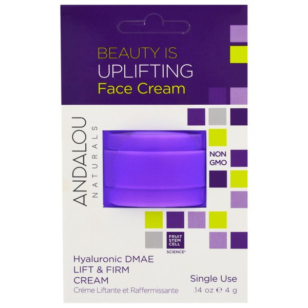 Andalou Naturals, Lift & Firm Cream, Hyaluronic DMAE, Single Use, .14 oz (4 g)