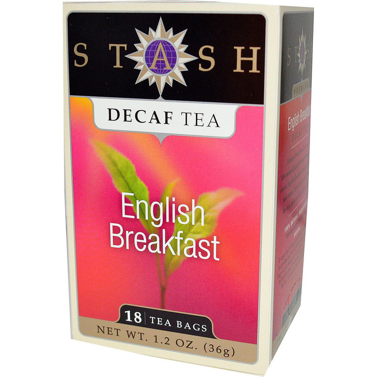 Stash Tea, Premium, Decaf Tea, English Breakfast, 18 Tea Bags, 1.2 oz (36 g)