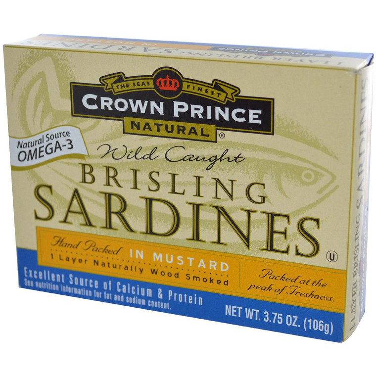 3 PACK of Crown Prince Brisling Sardines In Mustard -- 3.75 oz