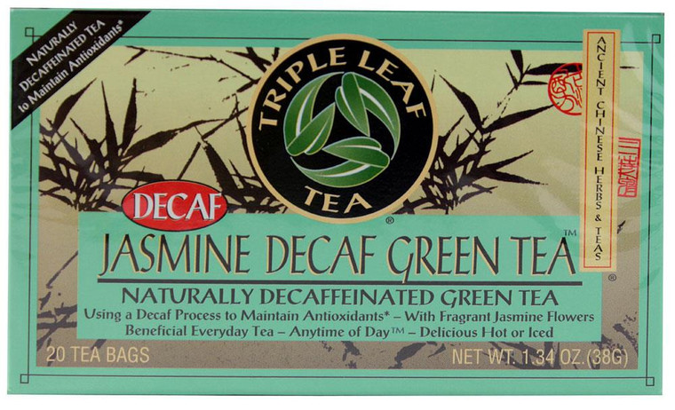 Triple Leaf Tea, Jasmine Decaf Green Tea, 20 Tea Bags, 1.34 oz (28 g)