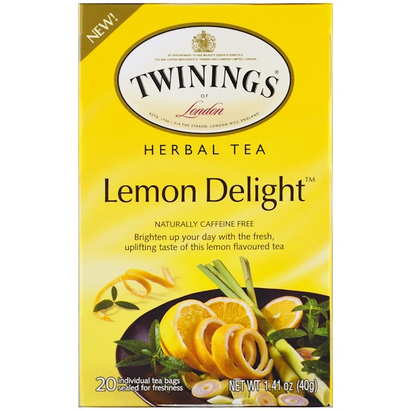 Twinings, Herbal Tea, Lemon Delight, Caffeine Free, 20 Individual Tea Bags, 1.41 oz (40 g)
