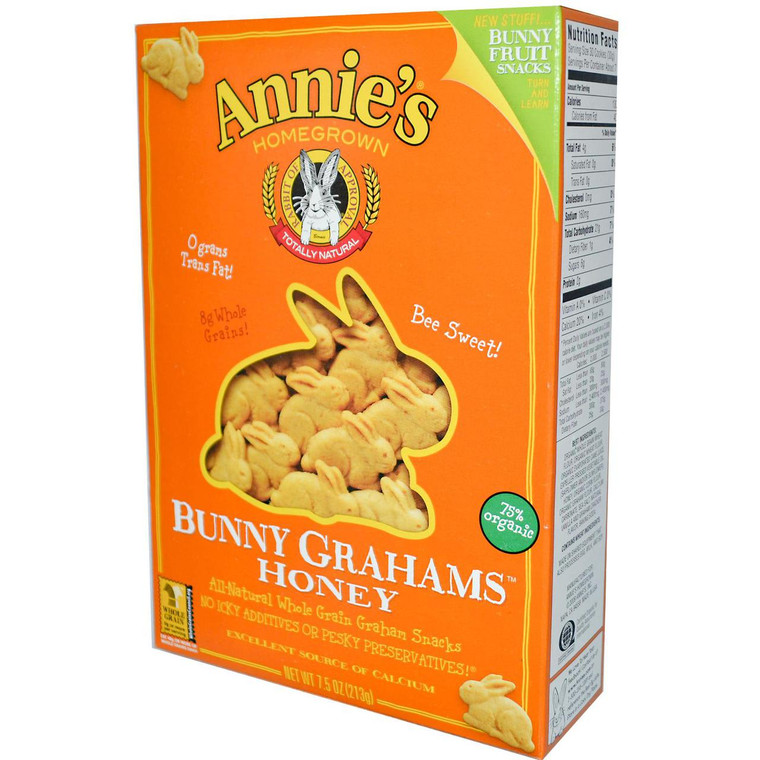 3 PACK of Annies Homegrown Bunny Grahams Baked Snacks Honey -- 7.5 oz