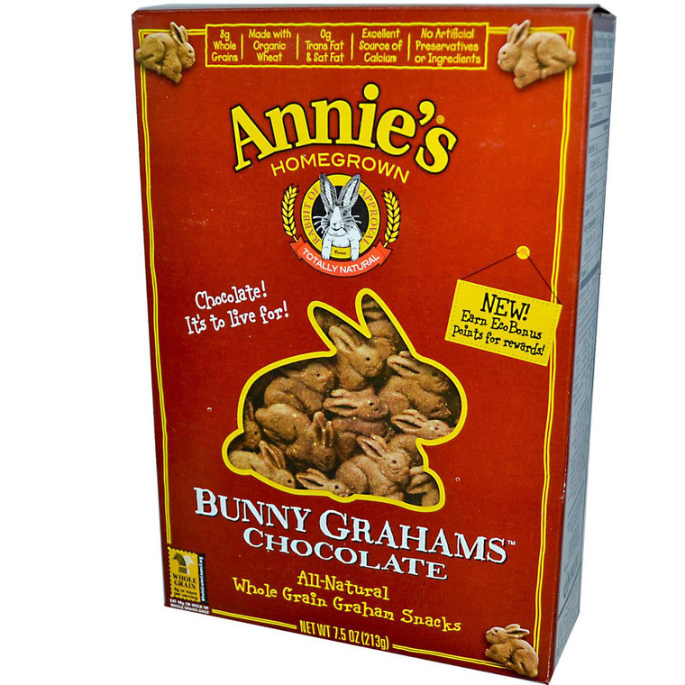 3 PACK of Annies Homegrown, Bunny Grahams, Chocolate, 7.5 oz (213 g)