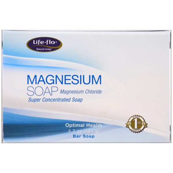 3 PACK of Life-flo, Magnesium Soap, Magnesium Chloride, Super Concentrated Bar Soap, 4.3 oz (121 g)