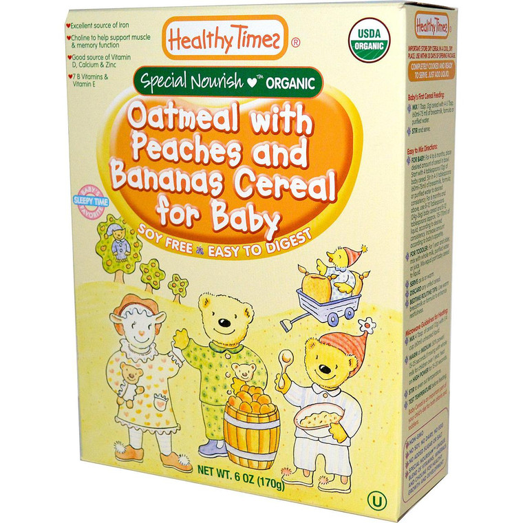 Healthy Times, Organic Cereal for Baby, Oatmeal and Banana, 8 oz (227 g)