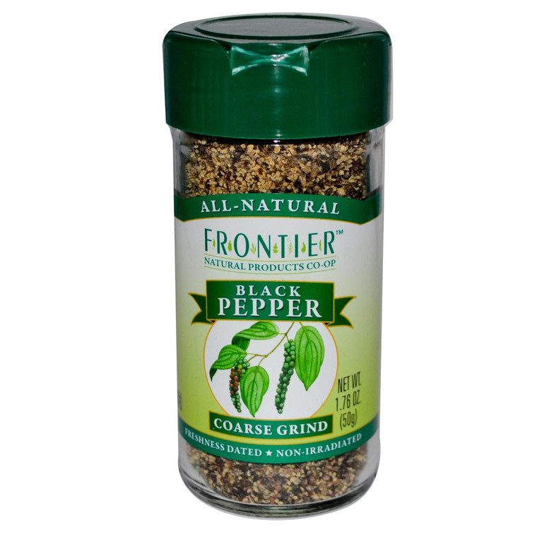 3 PACK of Frontier Co-Op Black Pepper Coarse Grind -- 1.76 oz
