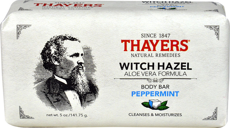 3 PACK of Thayers Witch Hazel Aloe Vera Formula Body Bar Peppermint -- 5 oz