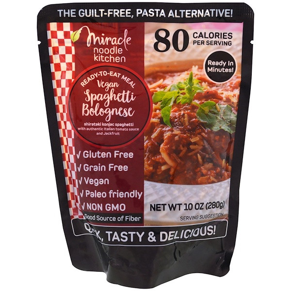 Miracle Noodle, Ready-to-Eat Meal, Vegan Spaghetti Bolognese, 10 oz (280 g) (Discontinued Item)