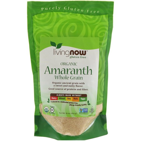 3 PACK of NOW Livingnow Organic Amaranth Whole Grain -- 16 oz