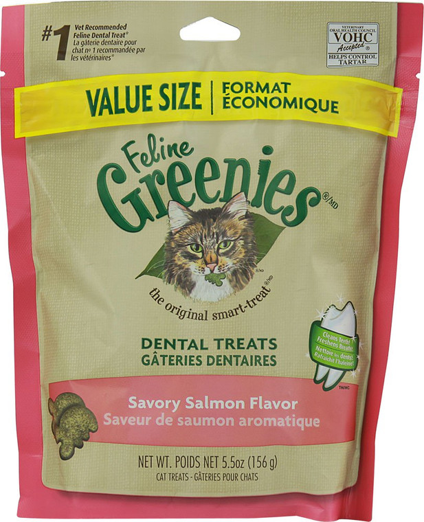Greenies Feline Dental Treats Value Size Savory Salmon - 5.5 oz