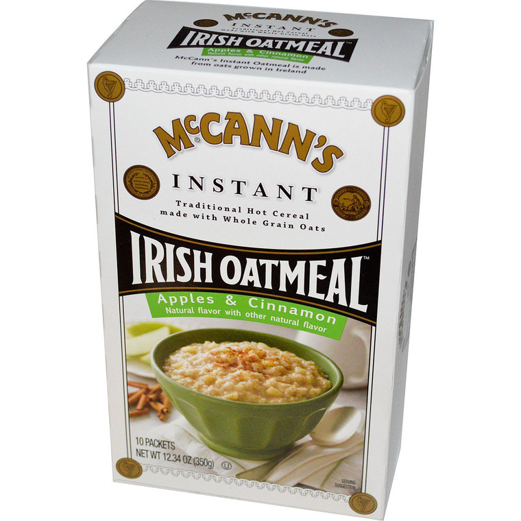 McCanns Irish Oatmeal, Instant Oatmeal, Apples & Cinnamon, 10 Packets, 35 g Each