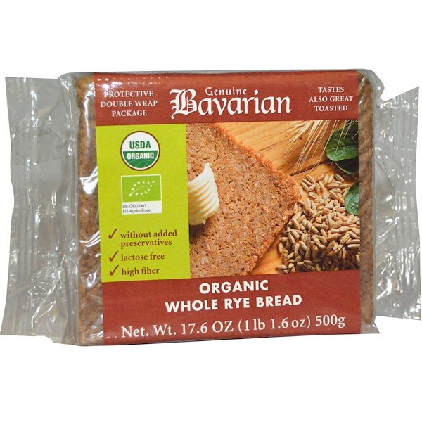 Bavarian Breads, Organic Whole Rye Bread, 17.6 oz (500 g)