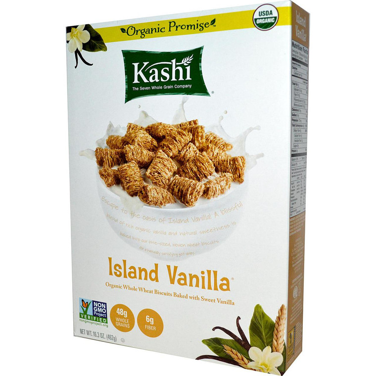 3 PACK of Kashi Organic Whole Wheat Biscuit Cereal Island Vanilla -- 16.3 oz