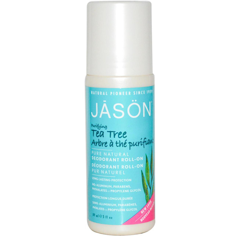 Jason Natural, Pure Natural Deodorant Roll-On, Purifying Tea Tree, 3 fl oz (89 ml)