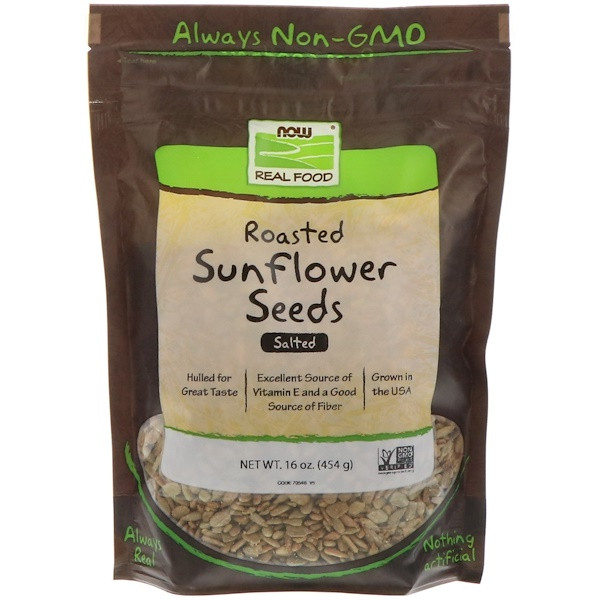 Now Foods, Real Food, Roasted Sunflower Seeds, Salted, 16 oz (454 g)