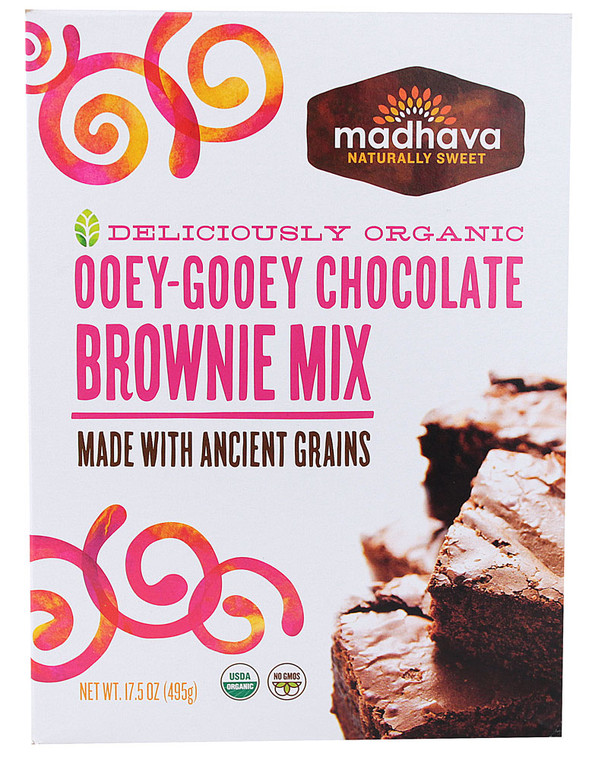 Madhava, Organic Ooey-Gooey Chocolate Brownie Mix - 17.5 oz