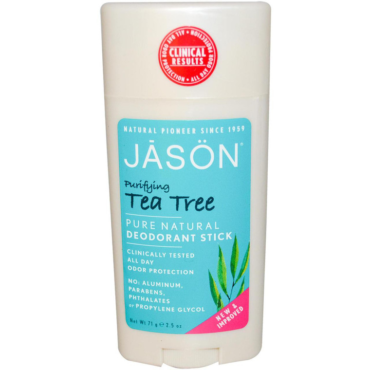 3 PACK of Jason Natural, Deodorant Stick, Purifying Tea Tree, 2.5 oz (71 g)