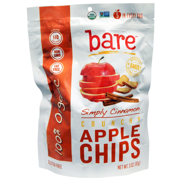 Bare Fruit, Baked Crunchy, Organic Apple Chips, Cinnamon, 3 oz (85 g)