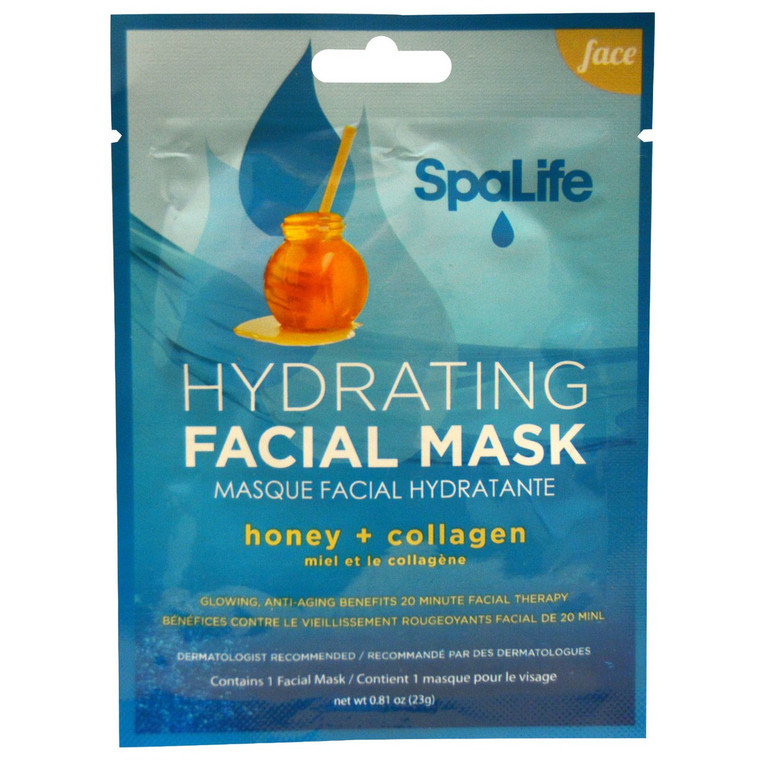 My Spa Life, SpaLife, Hydrating Facial Mask, Face, 1 Facial Mask, 0.81 oz (23 g) (5 PACK)