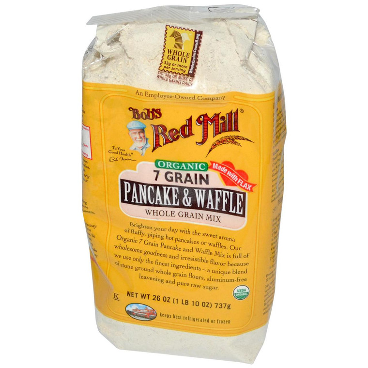 Bobs Red Mill, Organic, 7 Grain Pancake & Waffle Whole Grain Mix, 26 oz (737 g)