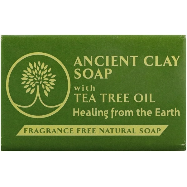 3 PACK of Zion Health Ancient Clay Soap with Tea Tree Oil Fragrance Free -- 6 oz