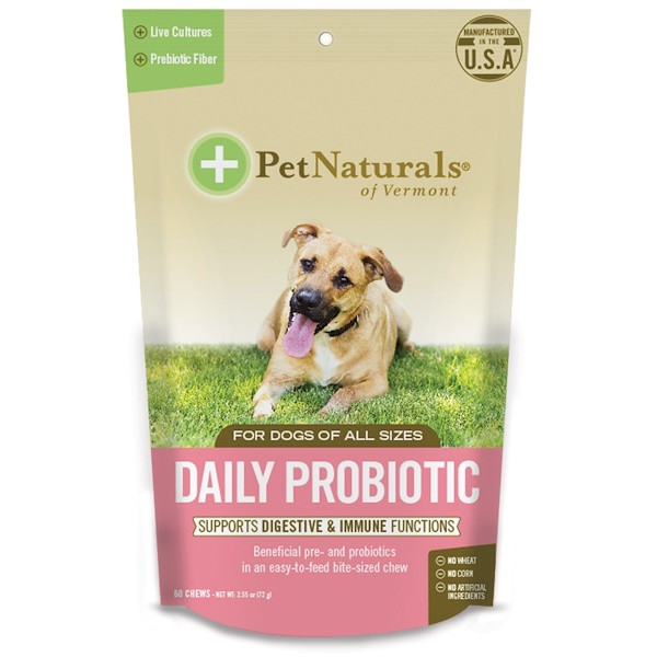 3 PACK of Pet Naturals of Vermont, Daily Probiotic, For Dogs of All Sizes, 60 Chews, 2.55 oz (72 g)