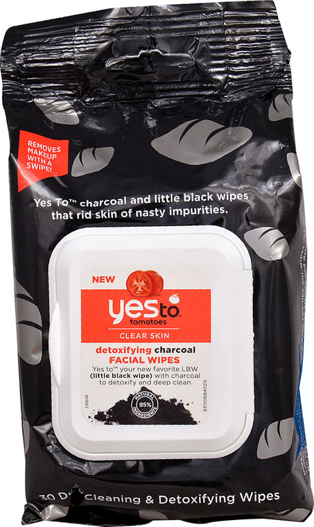 3 PACK of Yes To Inc Yes to Tomatoes Detoxifying Charcoal Facial Wipes -- 30 Wipes