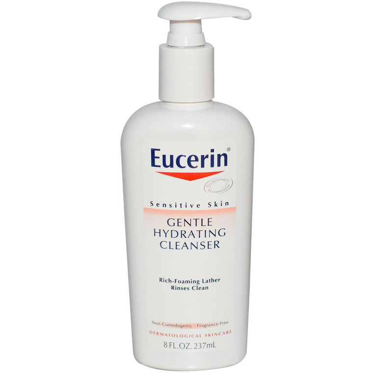 3 PACK of Eucerin, Gentle Hydrating Cleanser, Fragrance Free, 8 fl oz (237 ml)