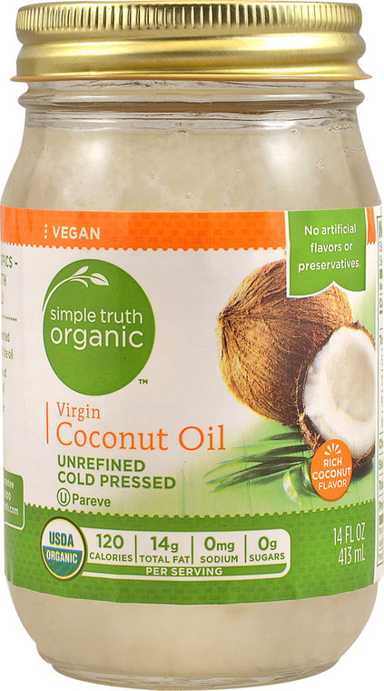 3 PACK of Simple Truth Organic Virgin Coconut Oil -- 14 fl oz