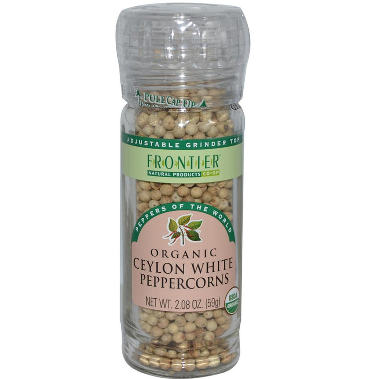3 PACK of Frontier CO-OP Organic Ceylon White Peppercorns -- 2.08 oz