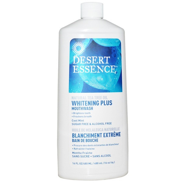 Desert Essence, Whitening Plus Mouthwash, Cool Mint, 16 fl oz (480 ml)