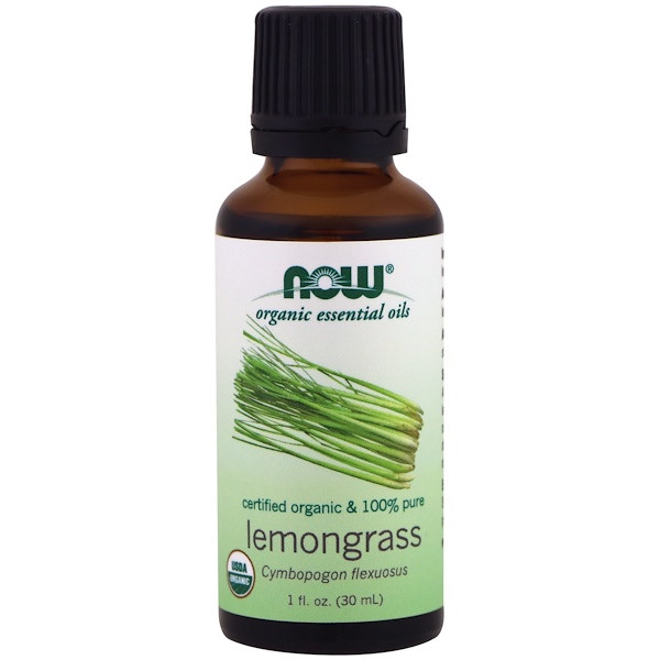 3 PACK of Now Foods, Organic Essential Oils, Lemongrass, 1 fl oz (30 ml)