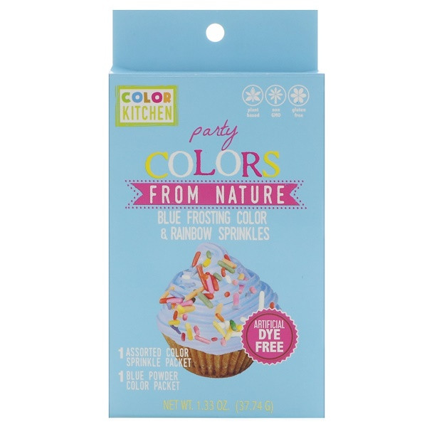 ColorKitchen, Party, Colors From Nature, Blue Frosting Color & Rainbow Sprinkles, 1.33 oz (37.74 g)