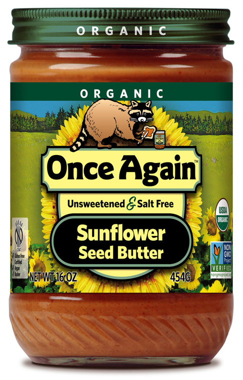 Once Again, Organic Sunflower Seed Butter Unsweetened & Salt Free, - 16 oz