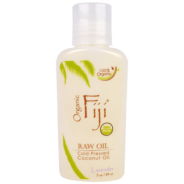 Organic Fiji, Organic Raw Oil, Cold Pressed Coconut Oil, Lavender, 3 oz (89 ml)