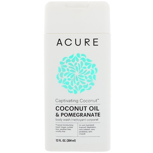 Acure, Captivating Coconut Body Wash, Coconut Oil & Pomegranate, 12 fl oz (354 ml)