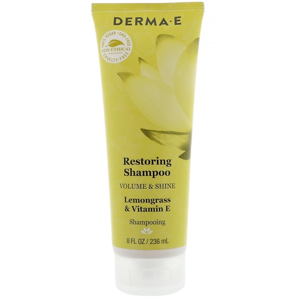 Derma E, Restoring Shampoo, Volume & Shine, Lemongrass & Vitamin E, 8 fl oz (236 ml)