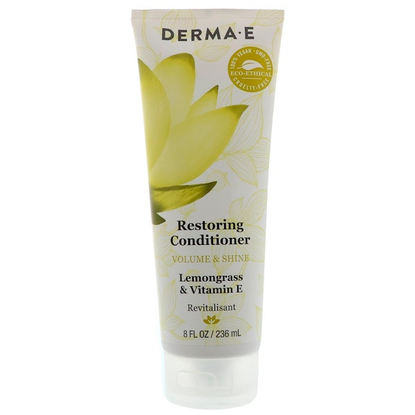 3 PACK of Derma E Restoring Conditioner Lemongrass & Vitamin E -- 10 fl oz