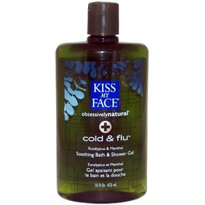 Kiss My Face, SG, Cold & Flu, Soothing Bath & Shower Gel, Eucalyptus & Menthol, 16 fl oz (473 ml)