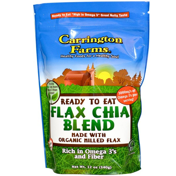 3 PACK of Carrington Farms Organic Flax Chia Blend Gluten Free -- 12 oz
