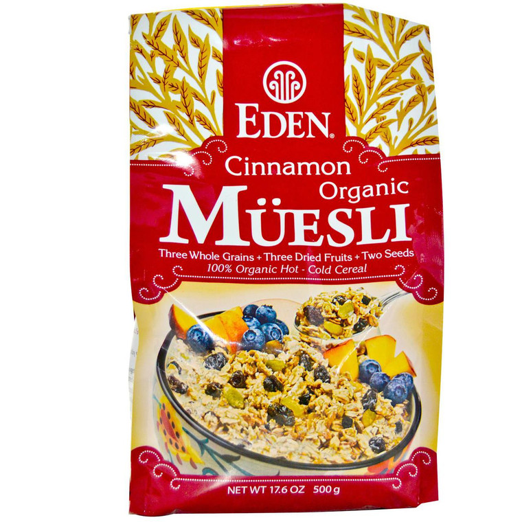 3 PACK of Eden Foods Organic Muesli Cinnamon -- 17.6 oz