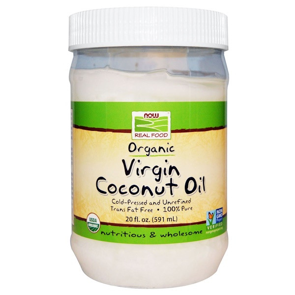 Now Foods, Real Food, Organic Virgin Coconut Oil, 20 fl oz (591 ml)