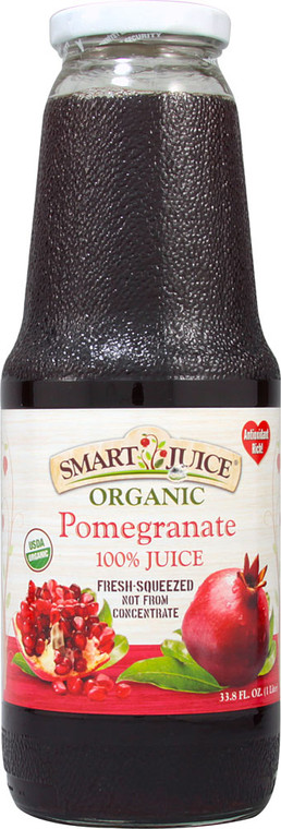 3 PACK of Smart Juice Organic 100% Juice Pomegranate -- 33.8 fl oz