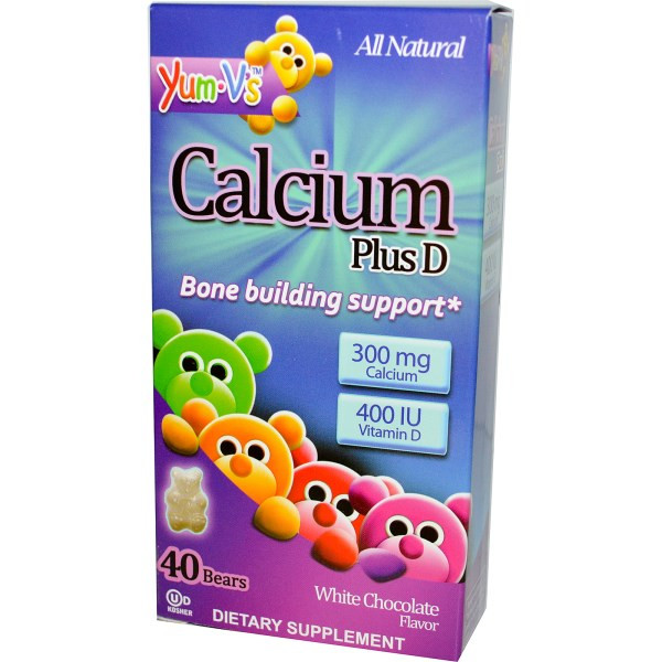 Yum-Vs, Calcium Plus D, White Chocolate Flavor, 40 Bears