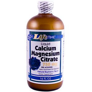 LifeTime Vitamins, High Potency Calcium Magnesium Citrate, Plus Vitamin D-3, Blueberry, 16 fl oz (473 ml)