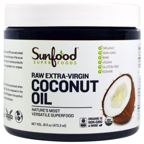 Sunfood, Coconut Oil, Raw Extra-Virgin, 16 fl oz (473.2 ml)